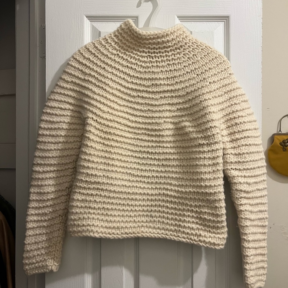 Cream Turtleneck Sweater